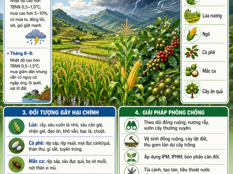 CHI CỤC NÔNG NGHIỆP DỰ BÁO TÌNH HÌNH SINH VẬT GÂY HẠI VỤ MÙA NĂM 2026